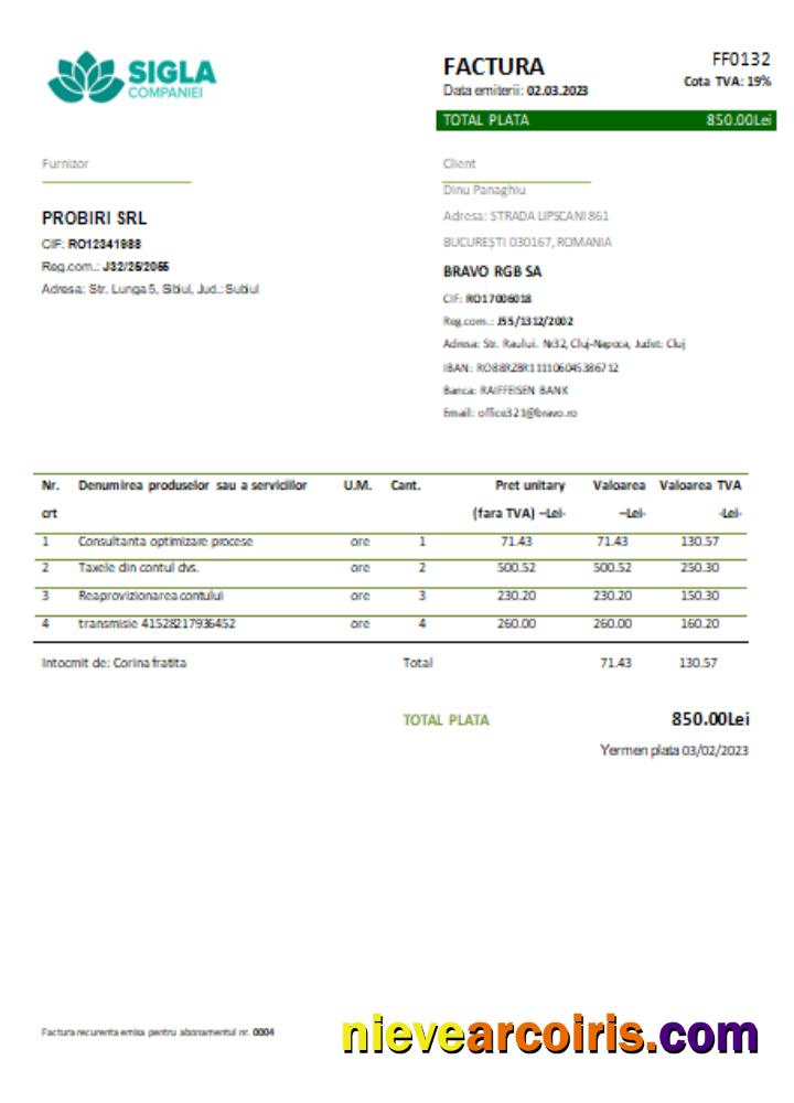 Sigla Companiei utility business bill